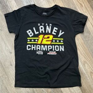 Ryan Blaney Size Large Team Penske Black 2023 NASCAR Cup Series Champion T-Shirt